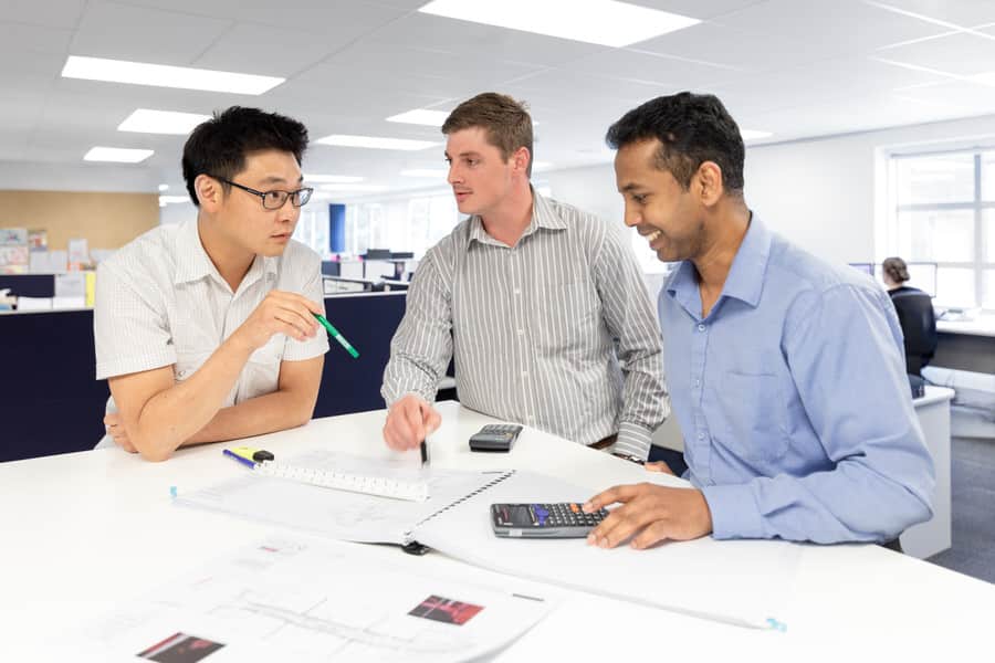 Quantity Surveying Team - Won, Jacques and Asela