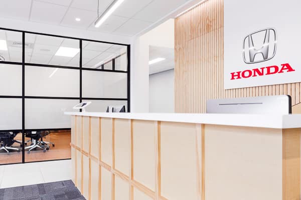 Honda Fit-out Reception with Logo Honda Fit-out Reception with Logo